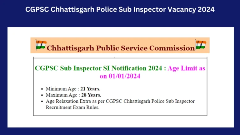 CGPSC Chhattisgarh Police Sub Inspector Vacancy 2024